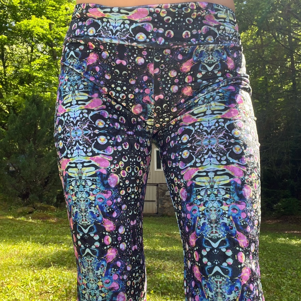 Warrior Within Cyan liquid light flare festival pants - Picture 2 of 7